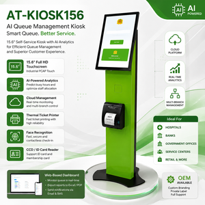 Kiosco de Gestión de Colas con IA, Pantalla Táctil de 15.6 Pulgadas y Plataforma en la Nube - Sistema Inteligente de Autoservicio para Gestión de Colas |   AT-KIOSK156 |   OEM/ODM - Product Image 1
