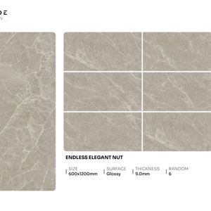 Carreaux de porcelaine brillants de qualité supérieure, format 600x1200, grand format, pour sols et murs, usage intérieur moderne - Product Image 1