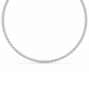 Collar de tenis de lujo en oro rosa de 9K con diamantes ovalados creados en laboratorio en línea continua, 46.44 CTW - Product Image 4