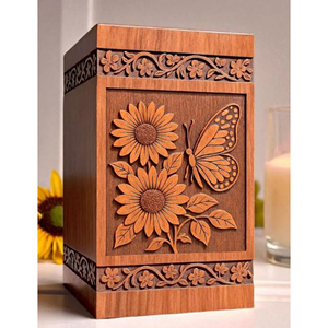 High-End Wooden Cremation Urn with Gloss Coating Custom Handmade Wooden Urn Manufacturer Supply by AYAANS - Product Image 2
