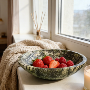 Bol à fruits flexible en pierre naturelle verte, classique et luxueux, durable, à un seul niveau, pour la cuisine, la salle à manger, le salon ou le bureau - Product Image 4