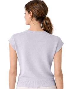 Suéter de Punto sin Mangas para Mujer, Color Gris Claro, Personalizado, con Bordado Floral, Cuello Redondo, Suave, Ligero, Informal, Chaleco de Verano, Top Elegante - Product Image 4