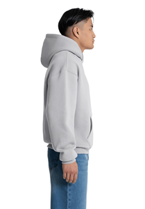 เสื้อฮู้ดดี้ผู้ชายทรงโอเวอร์ไซส์ สีเทาล้วน ผ้าฝ้ายฟลีซ สวมใส่สบาย ทรงปกติ มีกระเป๋า เหมาะสำหรับใส่ในฤดูใบไม้ร่วง - Product Image 2