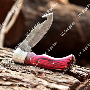 Couteau pliant tactique le plus vendu avec lame en acier Damas, manche en bois Pakka, taille personnalisable, support ODM, utilisation en extérieur - Product Image 4