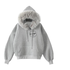 Sudadera con capucha bordada personalizada de alta calidad para mujer, sudaderas personalizadas, Sudadera con capucha peluda de lana, ropa de calle, Sudadera con capucha de gran tamaño para mujer - Product Image 4