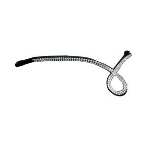 Banda de cejas de caballo ecuestre de diseño personalizado de alta calidad Cristal blanco con cristal blanco de cuero de caballo. - Product Image 1