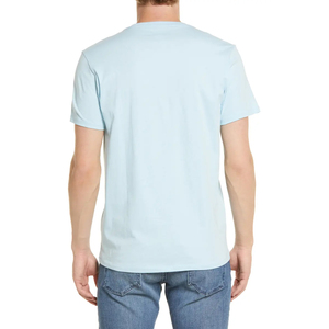 T-shirt décontracté pour homme, bleu clair, manches courtes, col rond, coupe classique, en jersey de coton, séchage rapide, respirant - Product Image 3