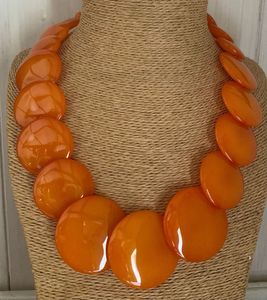 Collar de cuentas acrílicas de diseño de lujo, joyería llamativa de resina gruesa con forma de guijarro, accesorios de cuello de plástico con eslabones para mujer, regalo de ropa - Product Image 5