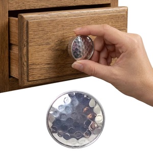 Modern Round Stainless Steel Cabinet <b>Knob</b> Hammered Finish Easy Installation for Kitchen Furniture Handle - Product Image 2