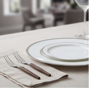 Juego de tenedores de acero inoxidable con mango de madera, diseño minimalista, cubiertos duraderos para bodas y cenas en hoteles - Product Image 5