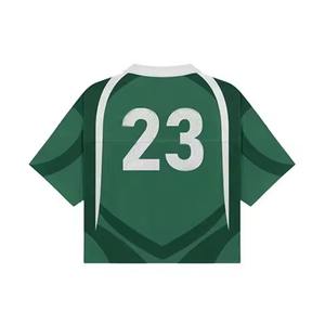 Maillots de rugby personnalisés coupe boxy, streetwear de haute qualité, maillots de football tricotés en polyester, chemises de sport de club, maillots courts pour hommes en maille à col en V - Product Image 4