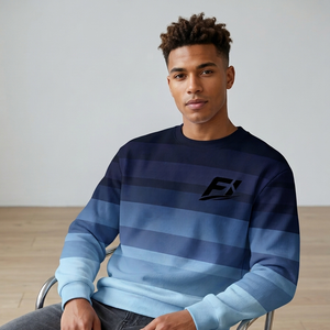Men's Color Gradient Striped Sweatshirt Crewneck <b>Long</b> <b>Sleeve</b> Casual Streetwear Pullover <b>Top</b> Wholesale Apparel - Product Image 4