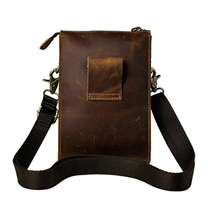 Sac banane multifonction en cuir de qualité pour homme, style rétro café, sacoche messager, pochette de téléphone d'été - Product Image 3