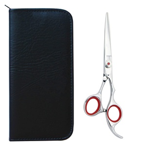 Ciseaux de coiffure professionnels pour barbier, lames droites en acier inoxydable, ciseaux de coupe de cheveux à lame plate, pour droitiers, logo personnalisé - Product Image 2