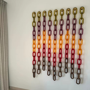 Décoration murale en chaîne de résine multicolore, panneau suspendu en acrylique à maillons, écran dégradé en plastique, séparateur de pièce intérieur, ornement pour la maison - Product Image 1
