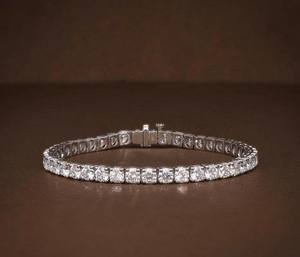 Pulsera de Moissanita de Oro Blanco de Lujo para Mujer, Estilo Tenis, Joyería Fina y Moderna - Product Image 2