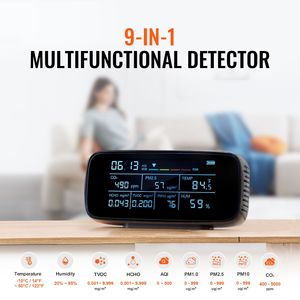 Monitor de Calidad del Aire Profesional 9 en 1, Medidor de CO2, Temperatura, Humedad, Formaldehído, TVOC, PM2.5, PM10, PM1.0, con Indicador de Calidad del Aire (AQI) - Product Image 3