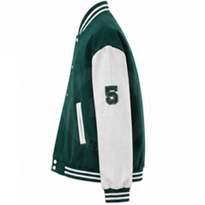 Chaqueta Letterman de Lujo, Mezcla de Lana Gruesa, Ribete de Punto Acanalado, Diseño Bordado, Chaqueta Casual de Invierno - Product Image 2