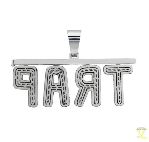 Trap Letter Pendant Necklace <b>Iced</b> <b>Out</b> Moissanite Diamond Hip Hop <b>Chain</b> Luxury Bling Jewelry Gift - Product Image 3