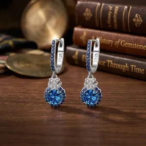 Luxury 925 Sterling Silver Rhodium Plated Water Drop Shape Trendy Earrings Moissanite Stones for Unisex Wedding Party Gift - Product Image 3
