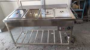 Chauffe-Plats Professionnel Électrique en Acier Inoxydable à 4 Stations pour Buffet – Table Vapeur de Maintien au Chaud pour la Restauration - Product Image 1