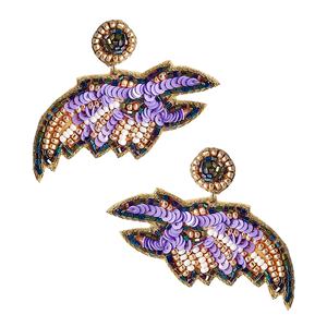 Penn State Collegiate Jewelry Pendientes de gota de declaración ligeros hechos a mano con cuentas de semillas Respaldo de tela para mujeres - Product Image 5