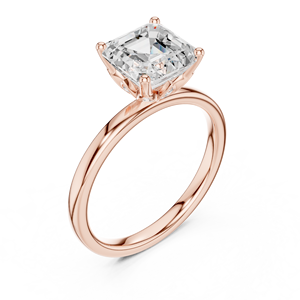 แหวนเพชรทรง Asscher แบบฝังหนามเตย สไตล์เรียบหรู วัสดุเพชรเพาะเลี้ยง  มีจำหน่ายในทองคำแท้ 14k สีโรสโกลด์ ขายส่งเครื่องประดับ - Product Image 4