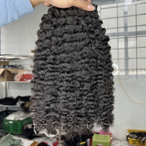 Distribuidor Global CDYHAIRVN, Cabello Humano Virgen Vietnamita, Mechones Rizados Birmanos Negros Naturales, 100% Sin Procesar, 100g - Product Image 1