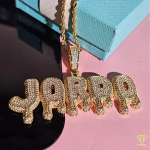 Moissanite Diamond " Jordo" Pendant <b>Chain</b> Custom <b>Name</b> Necklace Luxury Hip Hop Jewelry - Product Image 1