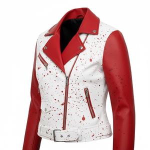 Chaqueta de Cuero Auténtico para Mujer, Estilo Café Racer, Corte Ajustado, Chaqueta de Motociclista Vintage, Abrigo de Piel de Vaca para Dama, Ropa Exterior de Motociclista con Bordado Personalizado - Product Image 3