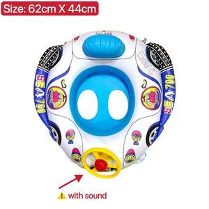 Flotador Inflable para Piscina con Volante – Asiento Flotante para Niños Pequeños, Diseño de Coche de Dibujos Animados, Anillo de Natación para Niños para el Verano - Product Image 2