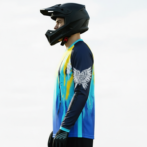 Maillots de motocross personnalisés imprimés - Tissu respirant et anti-humidité à séchage rapide, manches longues pour hommes, été/hiver - Product Image 5