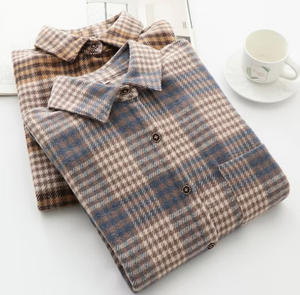 Custom Women Fashion Plaid Flannel Plaid <b>Shirt</b> Heavy Fleece <b>T</b> <b>Shirt</b> Jacket Retro Plaid <b>Shirt</b> - Product Image 3