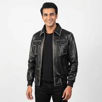 Veste en cuir sur mesure de haute qualité pour hommes, vente en gros de vestes en cuir pour hommes, veste en cuir véritable pour hommes 2026