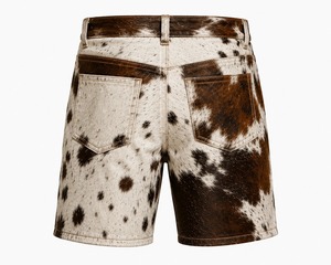 Pantalones cortos de cuero de vaca para hombre, diseño personalizado genuino, hechos a mano, estilo vaquero, premium - Product Image 2