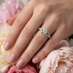 แหวนเพชรกึ่งยาว18K ดีไซน์แบบโซลิแทร์สำหรับงานแต่งงานแหวนเพชรแท้สีทองขาวสำหรับการหมั้นหมาย - Product Image 4