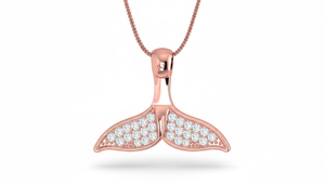 จี้หางนางเงือก/หางวาฬสำหรับผู้หญิง ทำจากทอง 14K และเพชรแท้ |   0.22 กะรัต |   เครื่องประดับคุณภาพสูง มีบริการสั่งซื้อจำนวนมาก - Product Image 3
