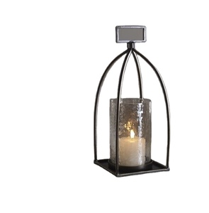 Linterna de jardín de mimbre de Metal decorativa fuerte más vendida decoración colgante linterna de vela usada ocasional - Product Image 1