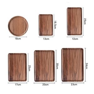 Walnut Wood Handmade Wooden Serving Tray Rectangle Minimalist Design Solid Color Dishwasher Safe Eco-Friendly Dishes & <b>Plates</b> - Product Image 4
