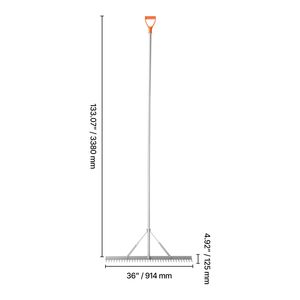Rastrello per Paesaggistica in Alluminio Rinforzato da 36 Pollici con Manico da 133 Pollici, Grande Attrezzo per Livellare Foglie e Asfalto - Product Image 5