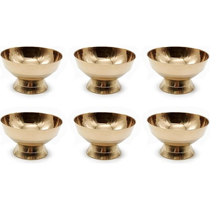 Bol à glace en laiton avec cuillère, 4 pièces, design élégant, bol en laiton fait main pour dessert - Product Image 5