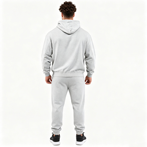 Conjunto Deportivo Informal Personalizado para Hombre, Sudadera con Capucha de Algodón Terry, Pantalones Deportivos con Puños, Transpirable y Ecológico para Gimnasio - Product Image 4