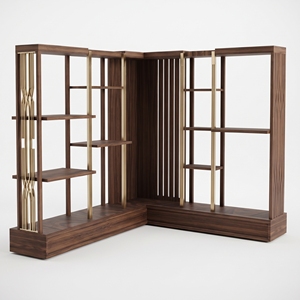 Étagère d'angle moderne en bois à 3 niveaux, légère, avec étagères réglables et lattes verticales pour armoire - Product Image 2