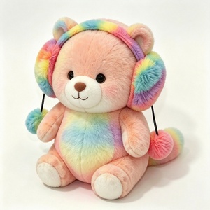 Oso de peluche sentado personalizado, oso de peluche teñido, oso de peluche rosa, oso de peluche arcoíris, oso de peluche en colores pastel - Product Image 2