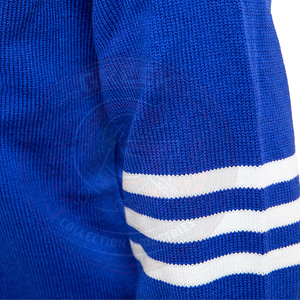 Cárdigan de punto azul Zeta para mujer, cuello en V, acrílico, con bordado griego de la letra ZPB, manga larga, ropa universitaria - Product Image 6