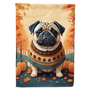 Multicolor Fawn Pug Fall Garden Flag Buzón decorativo Yard Banner para ilustraciones de Patio para camas de flores - Product Image 1