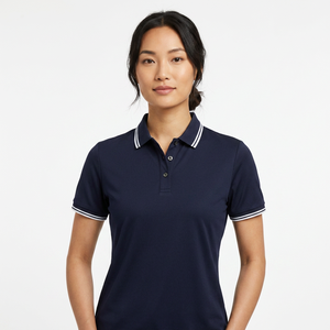 Polo de Manga Corta Azul Marino para Hombre, Color Sólido, Informal, Tejido Oxford, Diseño con Cuello Abotonado - Product Image 5