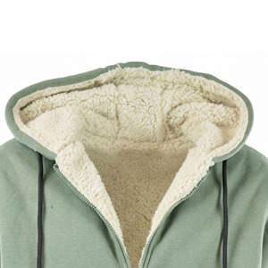 Sweat-shirt à capuche zippé blanc uni pour homme, coupe oversize, avec poche kangourou et cordon de serrage, décontracté, écologique, respirant, en coton 300g - Product Image 5