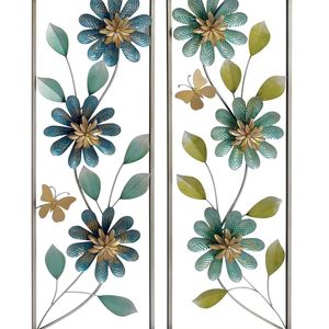 Conjunto de 2 Cuadros Metálicos Rectangulares Modernos para Decoración de Interiores de Comedor, Sala de Estar, Dormitorio y Hotel - Product Image 1