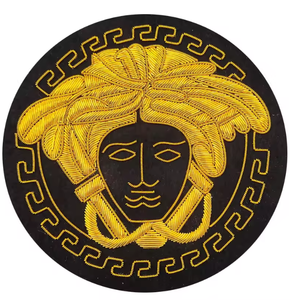 Écusson de blazer de luxe haut de gamme brodé à la main avec fil doré, motif bouillon, crête personnalisée, effet 3D en relief, matériaux écologiques - Product Image 6